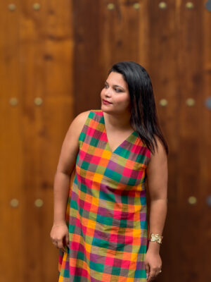 Rangini Madras Check Maxi Dress